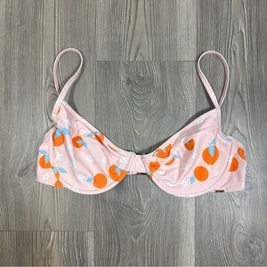 Lokal Pink‎ Floral Underwire Swim Top Bikini Adjustable Straps